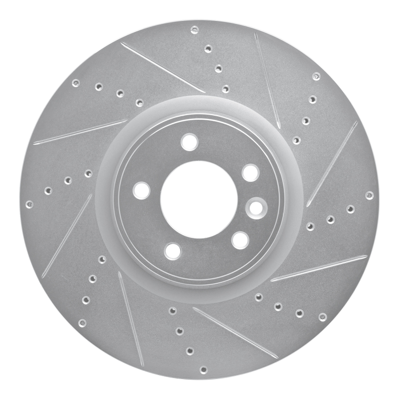 Land Rover Range Rover Brake Rotor (1) - Front Right - R1 Concepts - Drilled & Slotted - Silver - `10-`17